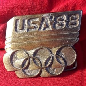 VTG Brass USA 88 Olympics Seoul brass belt buckle